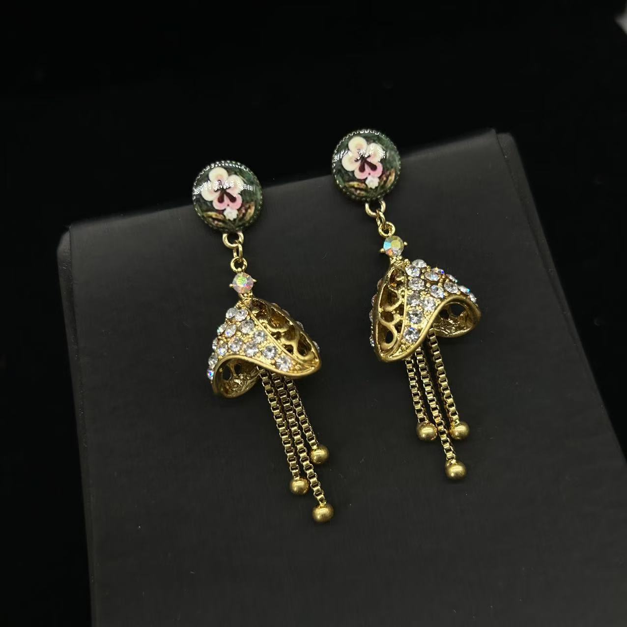 Rhinestone Tassel Earrings