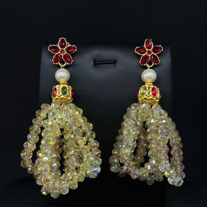 Yellow dangle earrings