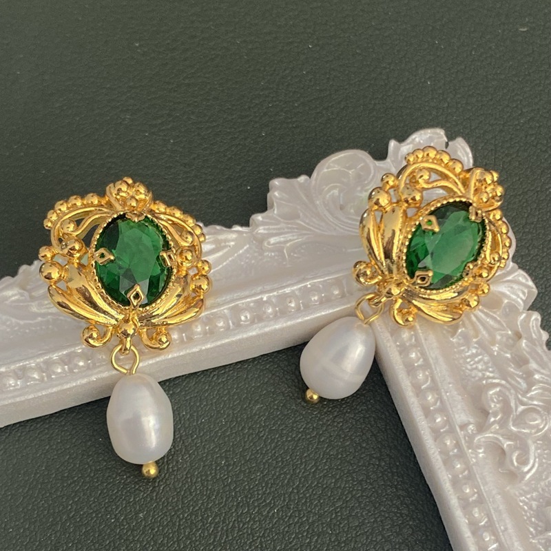 Green Drop Earrings