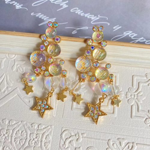 Star Earrings Vacation Earrings Costume Jewelry Mediaeval Fashion Tassel Girl Rhinestone Earrings