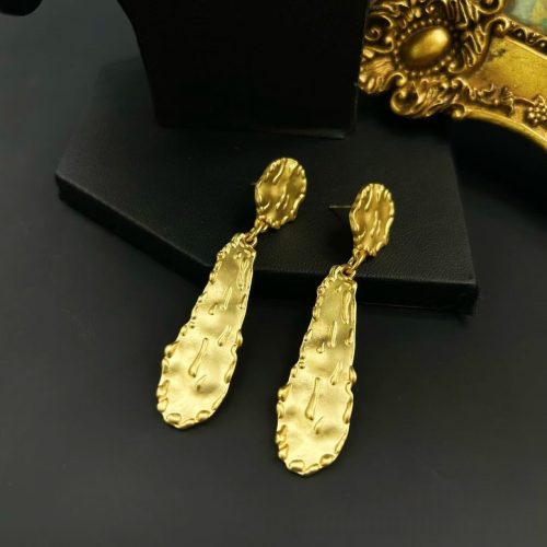 Vintage Irregular Metal Dangle Statement Earrings