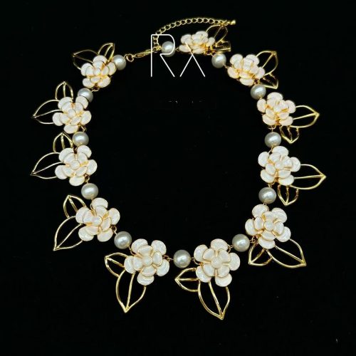 black flower necklace