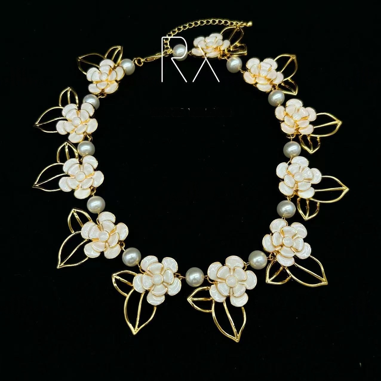 black flower necklace