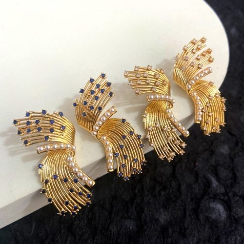 blue rhinestone earrings
