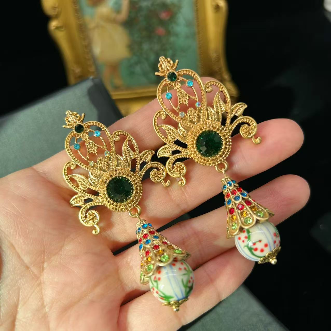 ceramic bead earrings