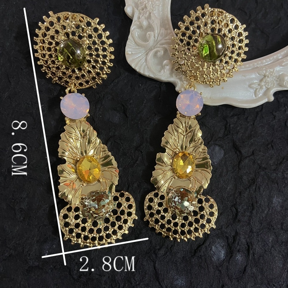 crystal flower earrings