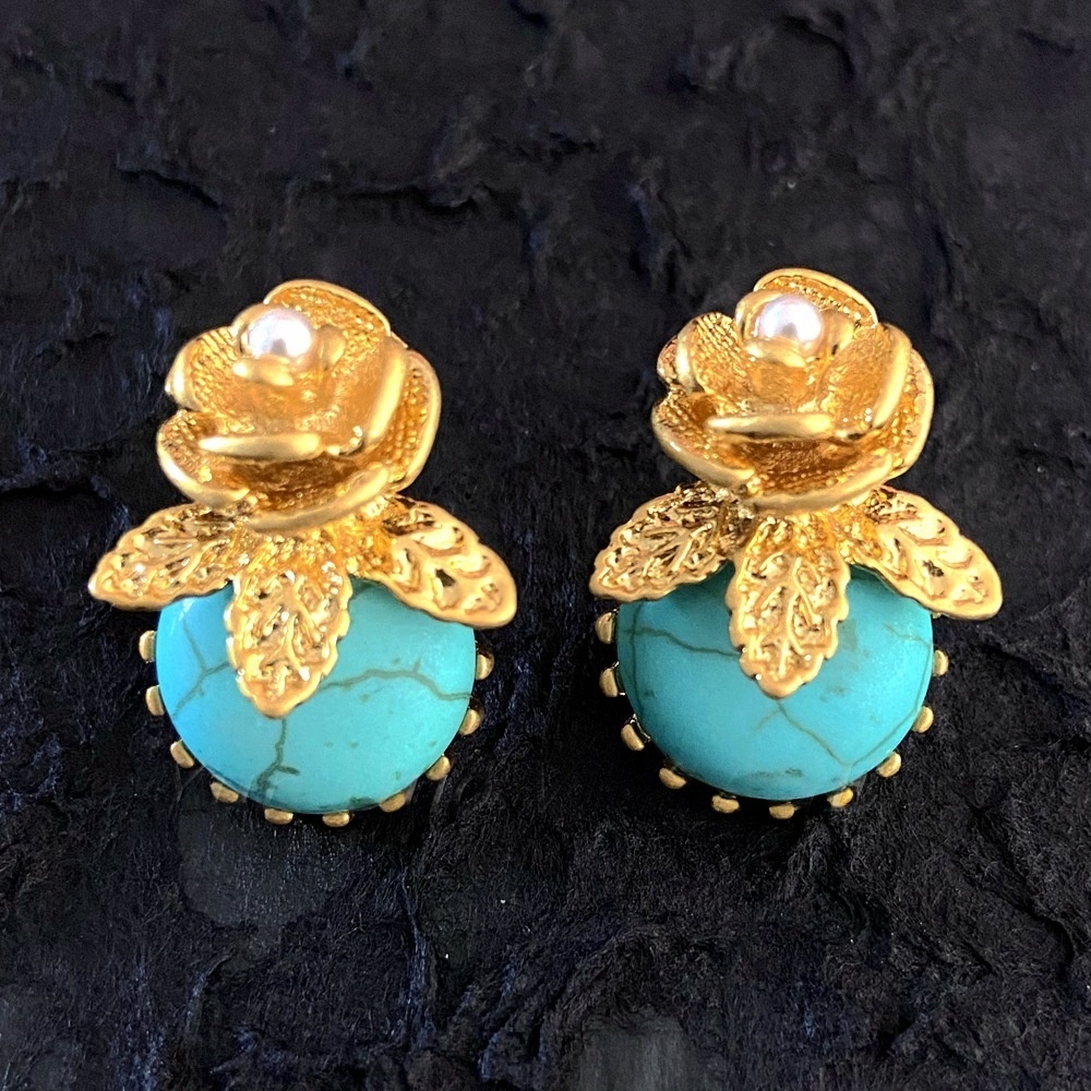 pearl flower earrings