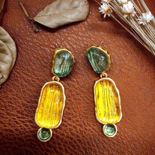 yellow gold earrings