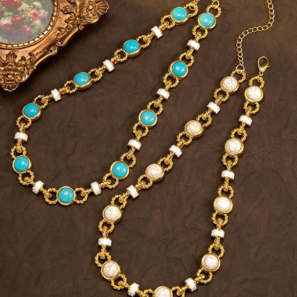 turquoise gold chain necklace