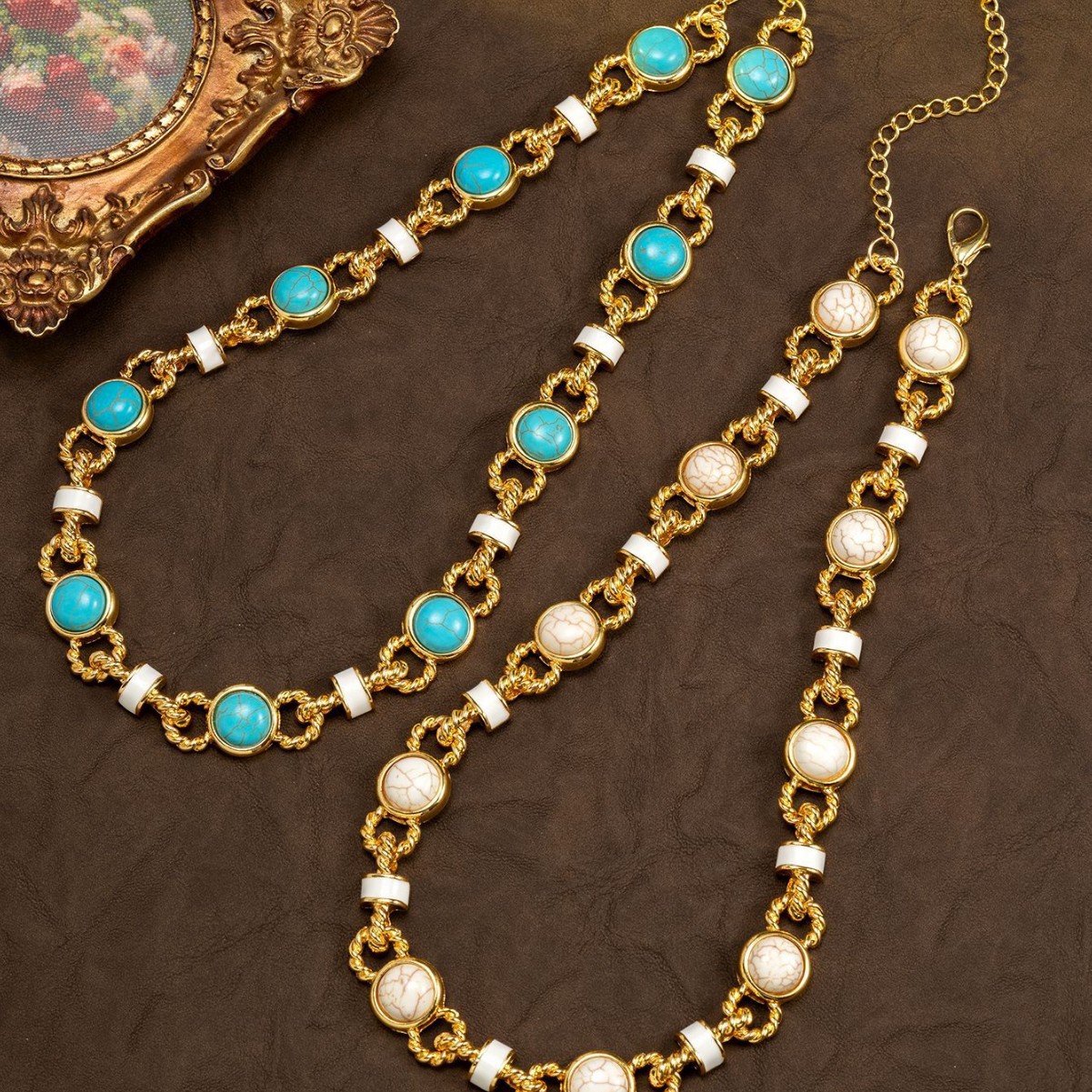 turquoise gold chain necklace