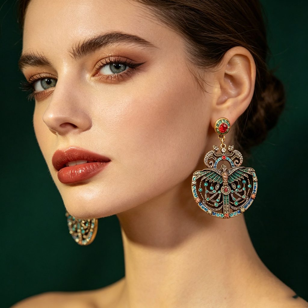 egyptian revival dangle earrings