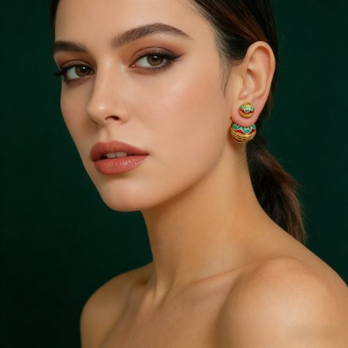 enamel jhumka earrings
