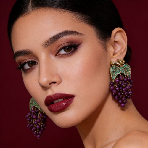 grape cluster dangle earrings