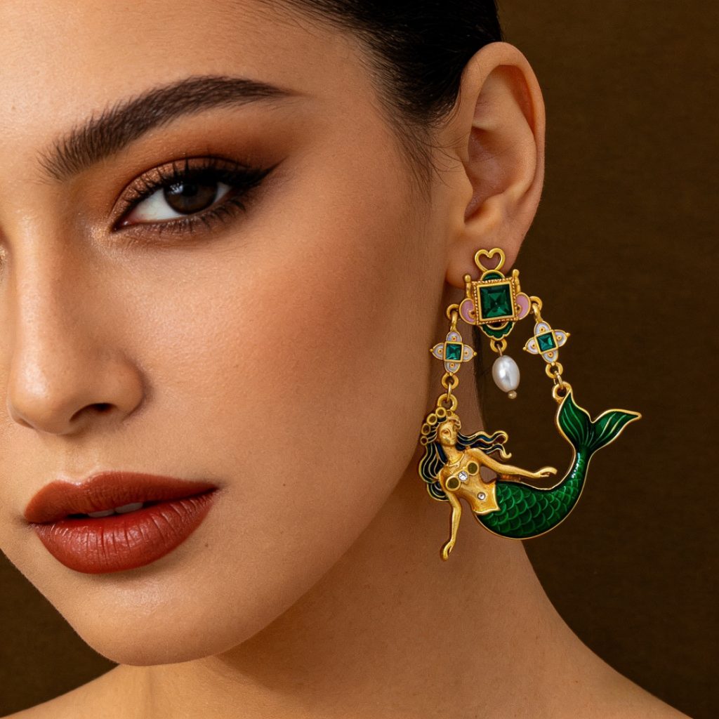 mermaid dangle earrings