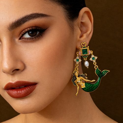 mermaid dangle earrings