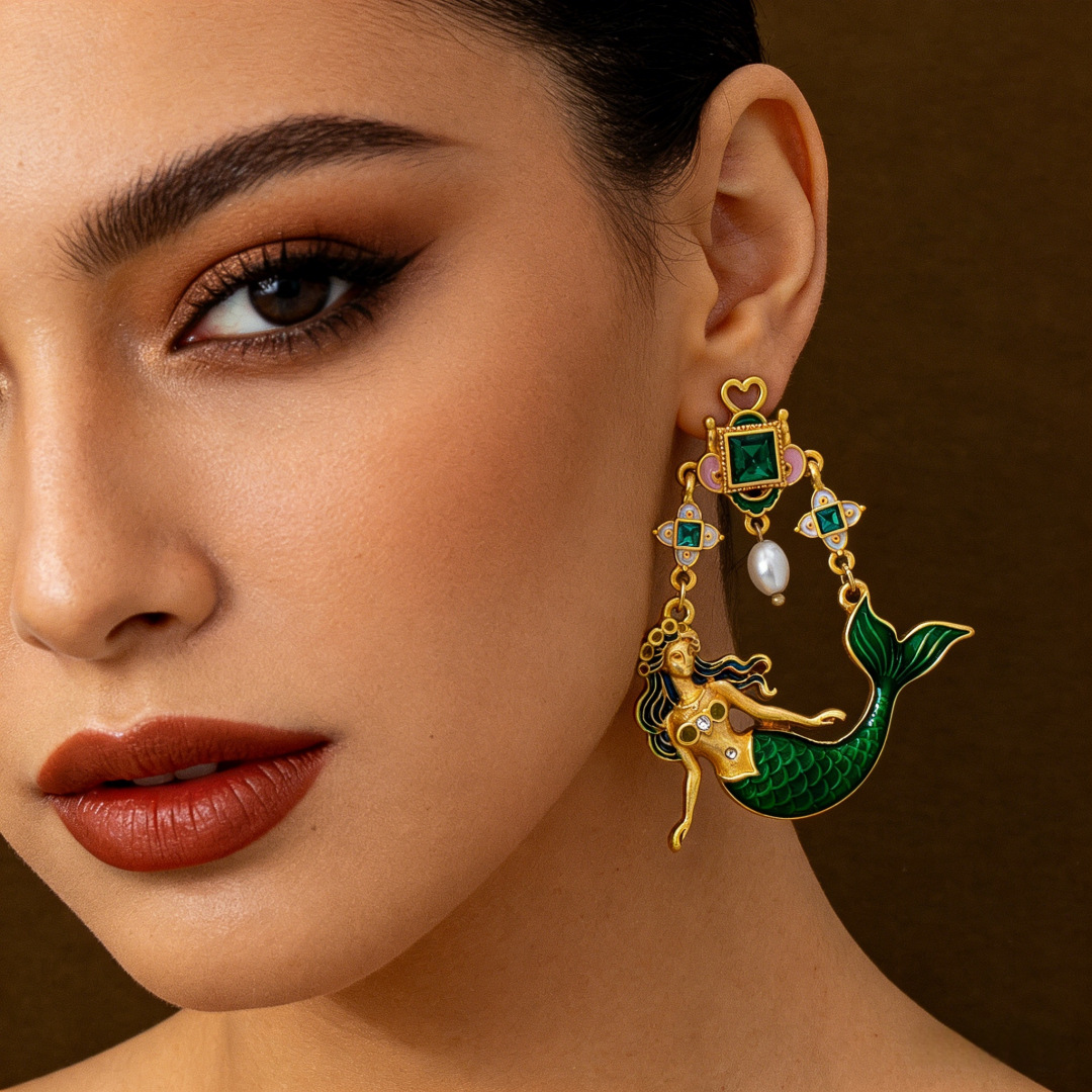 mermaid dangle earrings