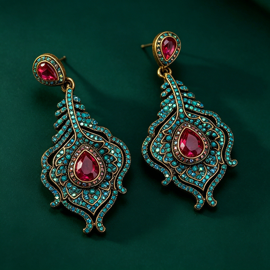 vintage filigree chandelier earrings