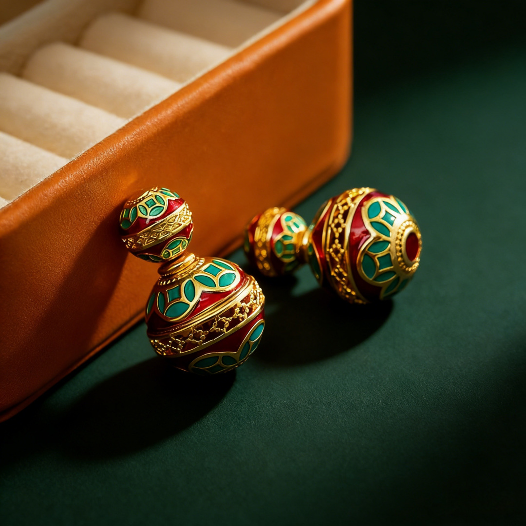 vintage gold tone jhumka dangle earrings