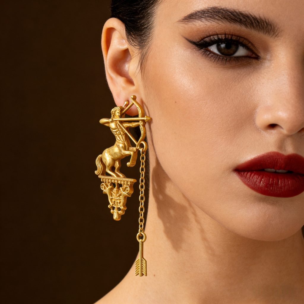 vintage sagittarius centaur earrings