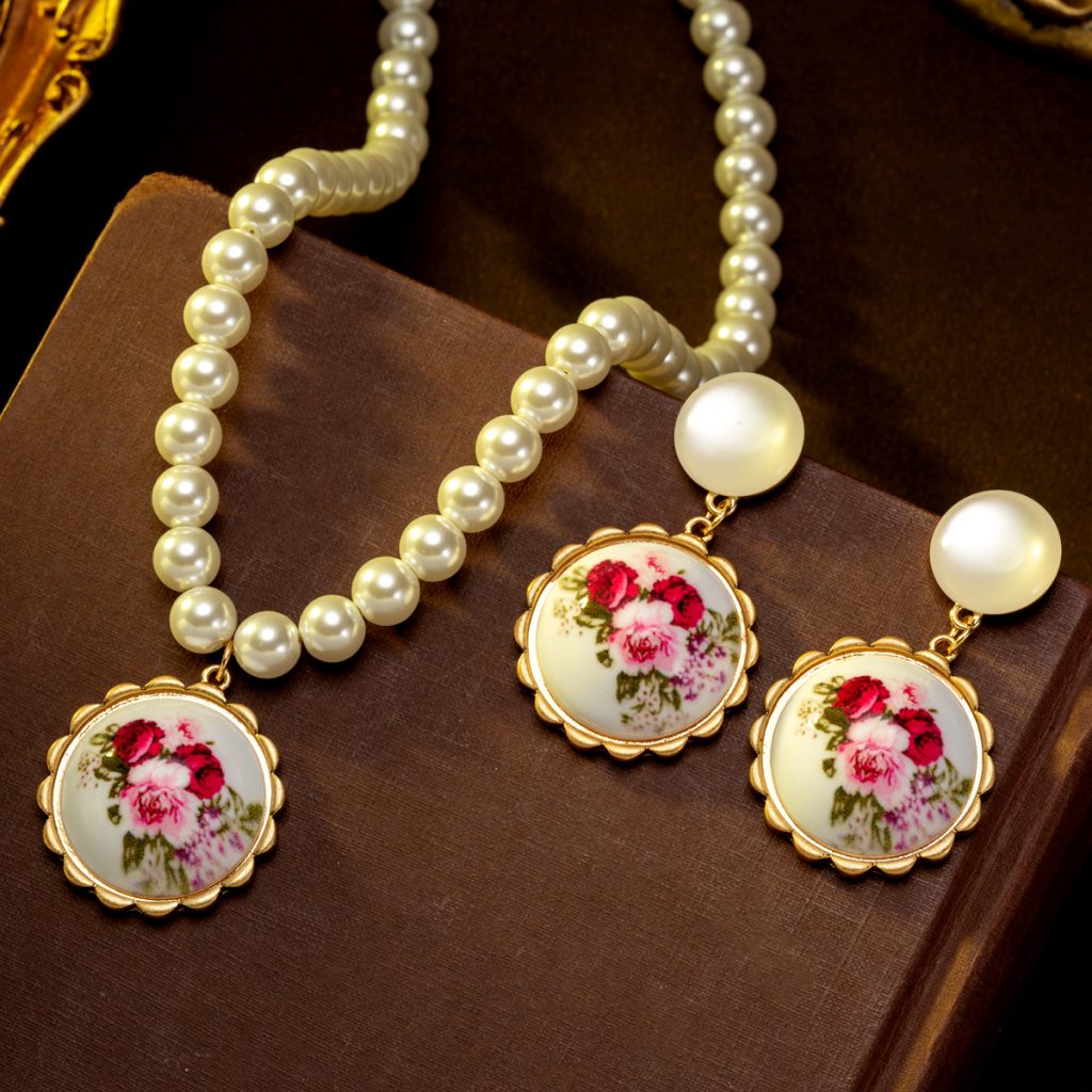 1. Vintage Floral Portrait Pearl Jewelry Set.jpg