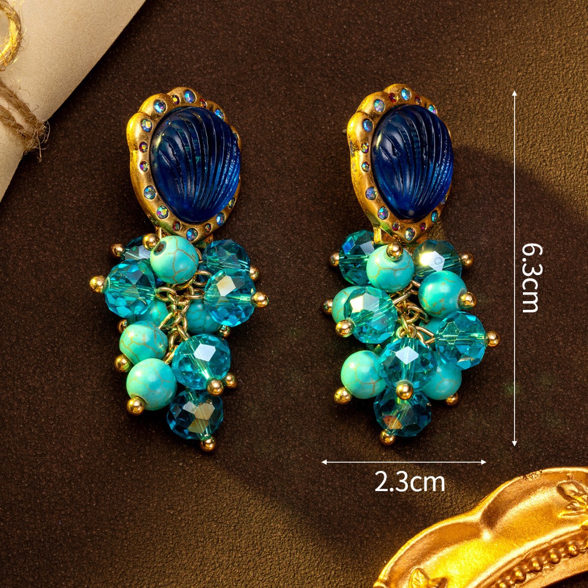 2. Ocean Theme Gold Statement Drop Earrings.jpg