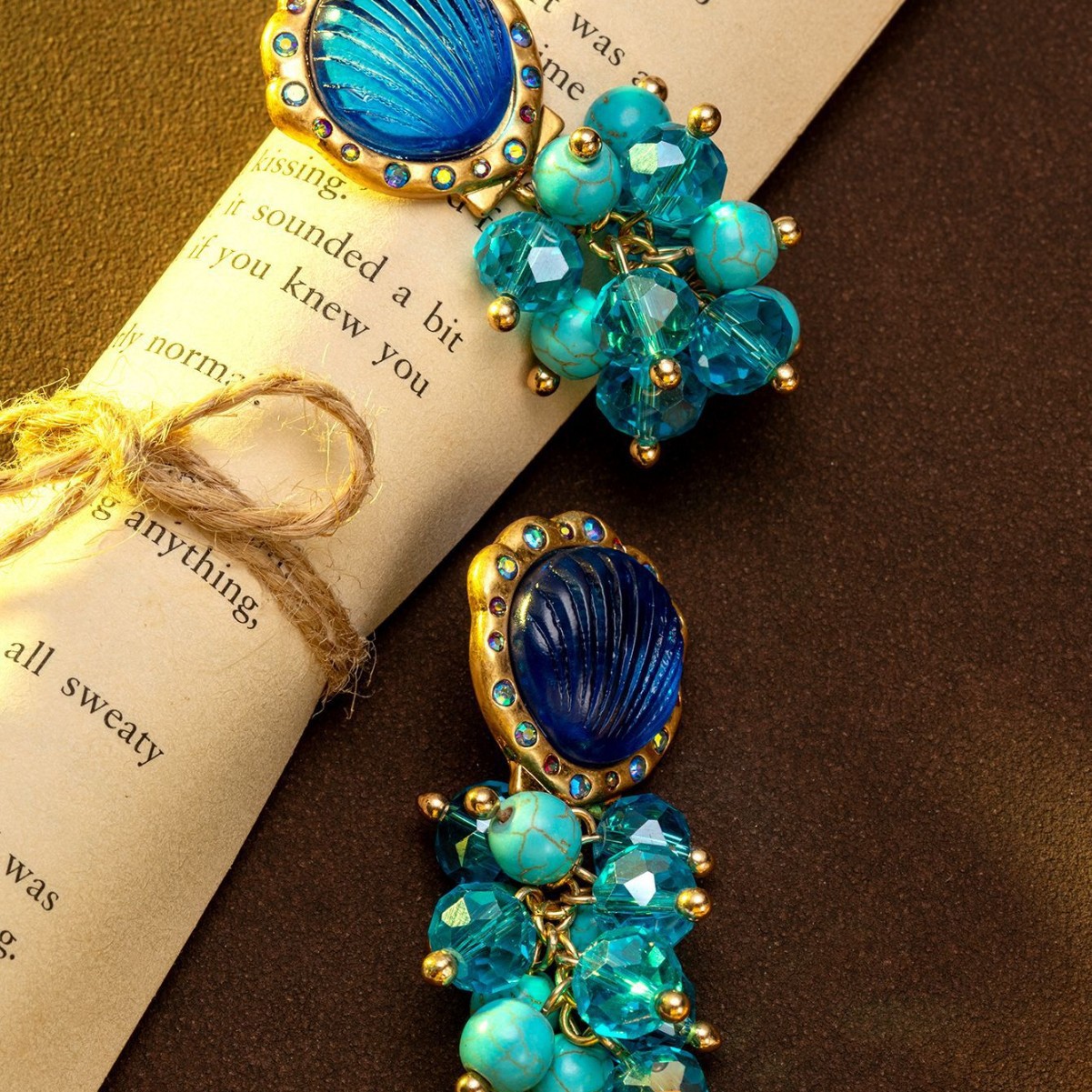 3. Bohemian Turquoise Crystal Cluster Earrings.jpg